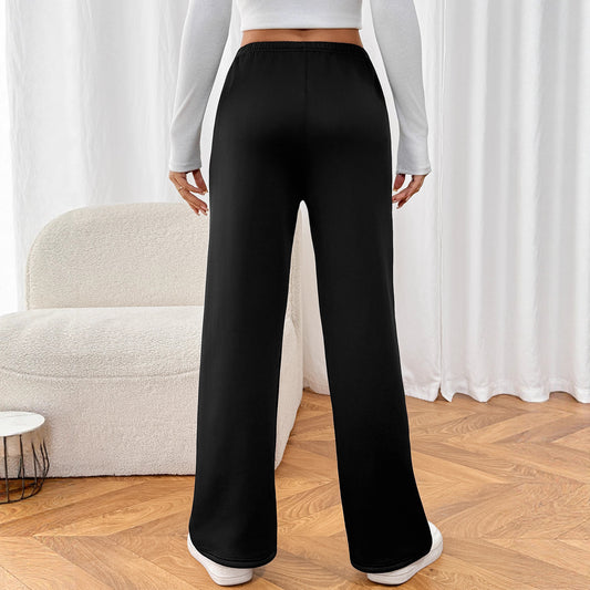 Velvet Ankle Length Cool Elegant Zipper Fly Women Pants