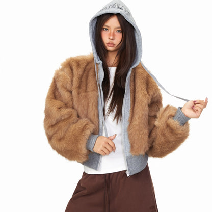 Irregular Style Casual Thick Warm Hooded Winter Coat For Women