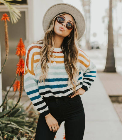 Fashionable Striped Elegance Knitwear