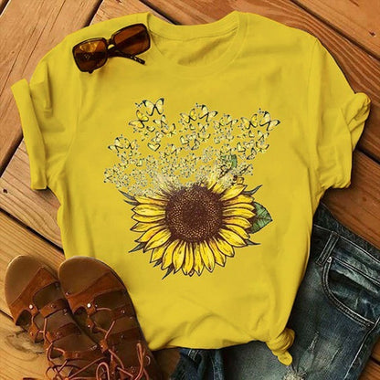 Women Disney Lilo Stitch T-Shirt Cartoon Print Summer Tops