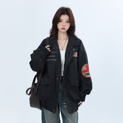 Womens Genuine Leather Furry Natural Touch Coats