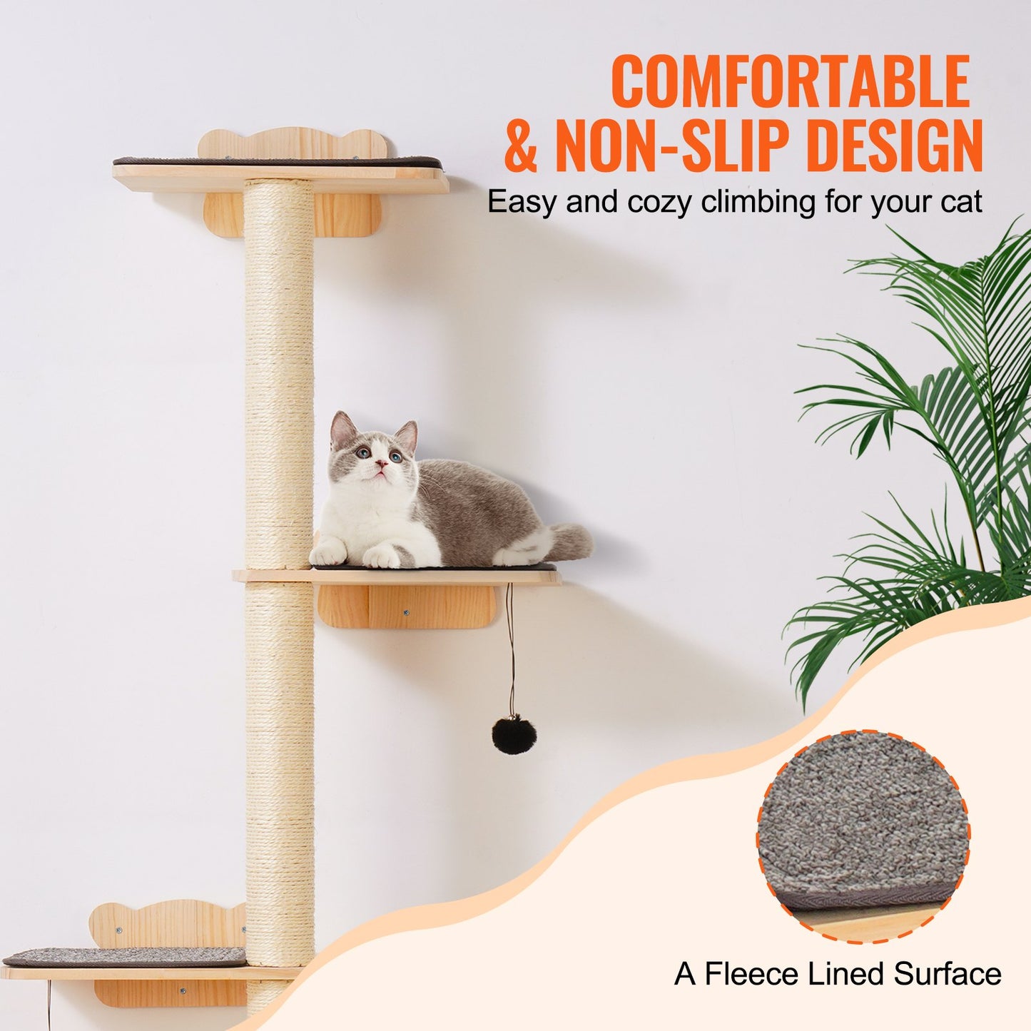 Wall Mounted Cat Climbing Wood Stairs Furniture