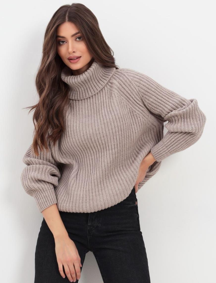 Womens Loose Fit Turtleneck Warm Sweater