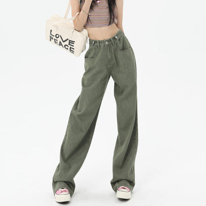 Womens Hip Hop High Street Wide Leg Denim Jeans