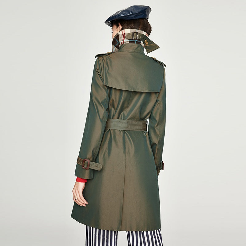 Timeless Elegance Long Double Breasted Trench