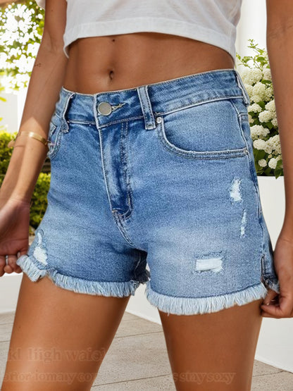 Summer New Hole Design Denim Shorts