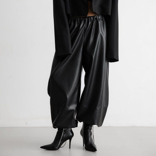 Chic Winter Leather Trousers