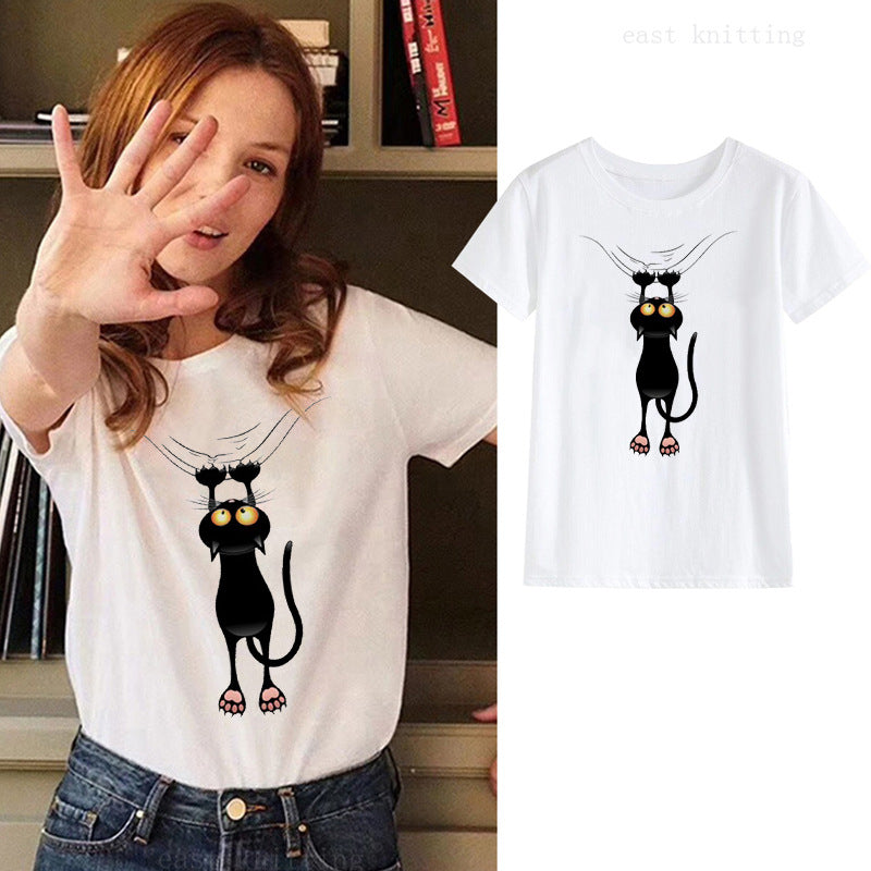 Shocked Cat Says Its Fine Funny Summer T-Shirts For Women