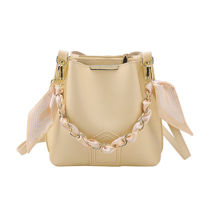 Leather Tote Top Handle Bag With Beading And Ruffles