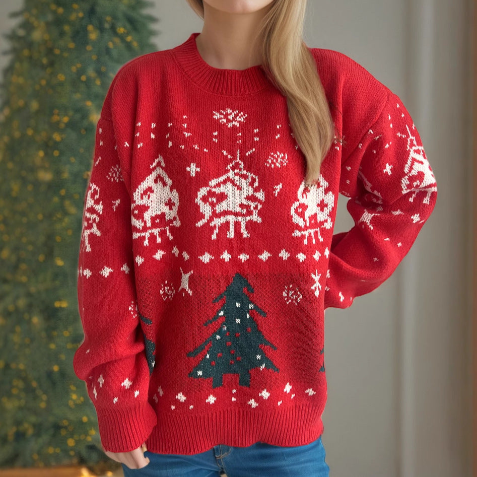Womens Casual Knitted Christmas Sweater