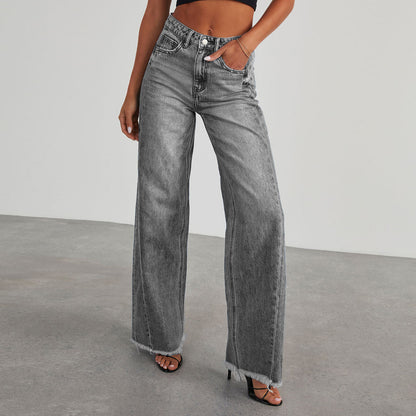 Womens Straight High Waist Jeans