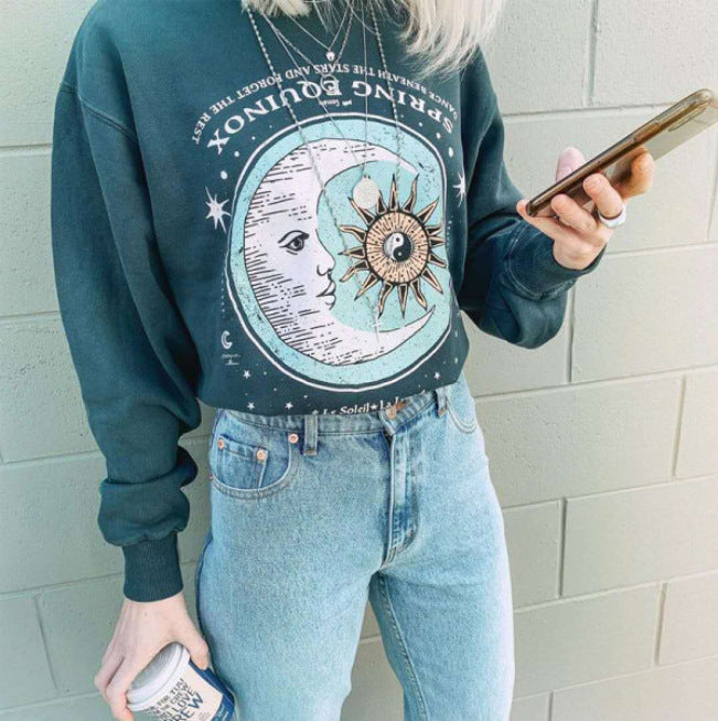 Womens Yin Yang Printed Sweatshirt