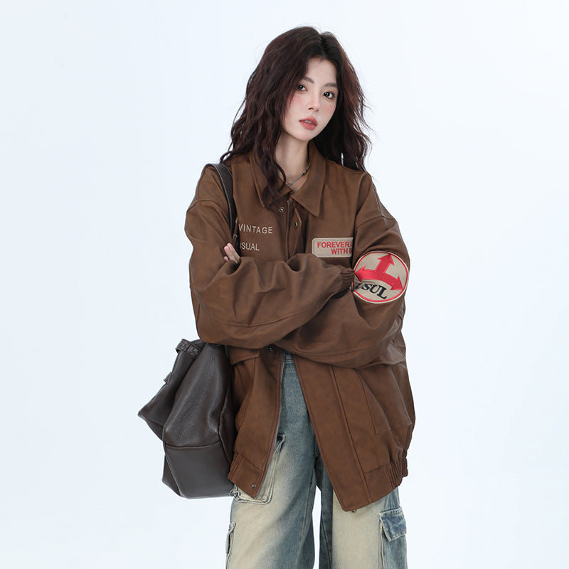 Womens Genuine Leather Furry Natural Touch Coats