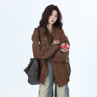 Womens Genuine Leather Furry Natural Touch Coats