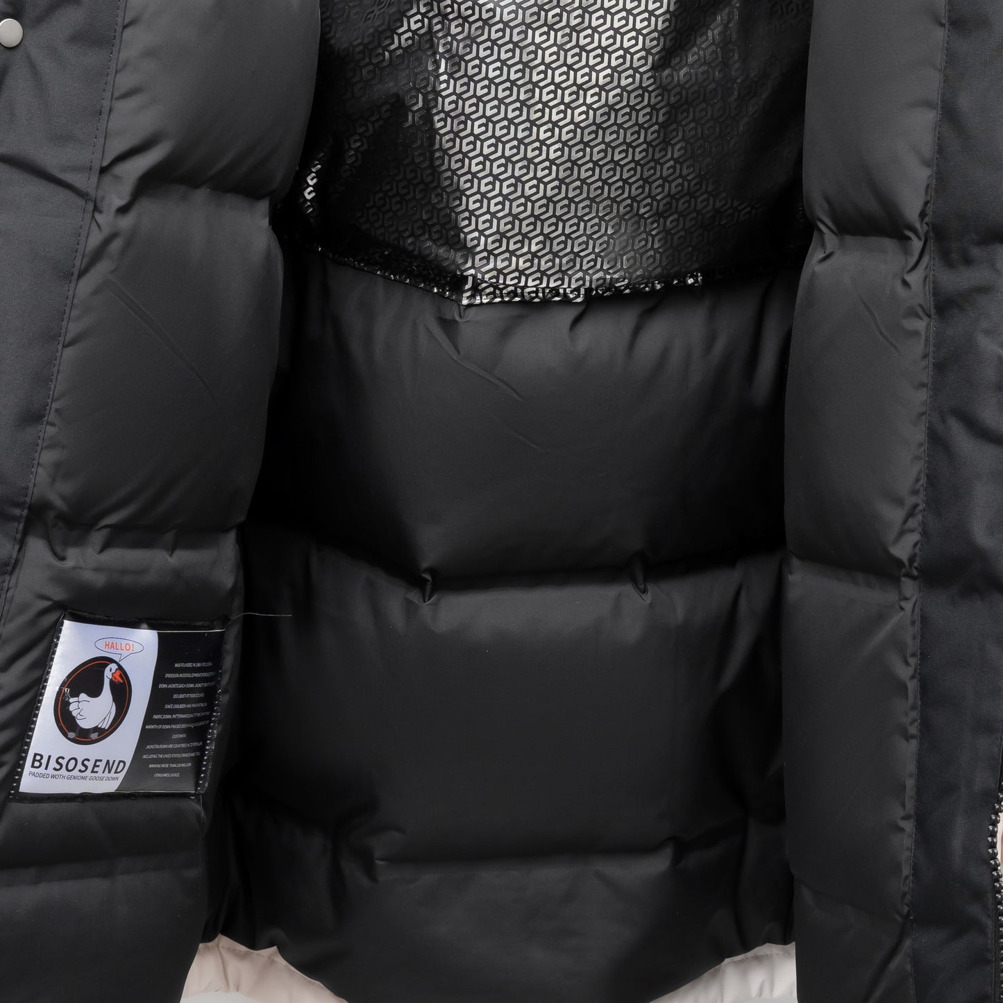 Women Geometric Design Collarless Oversized Parka