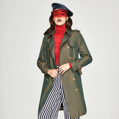 Timeless Elegance Long Double Breasted Trench