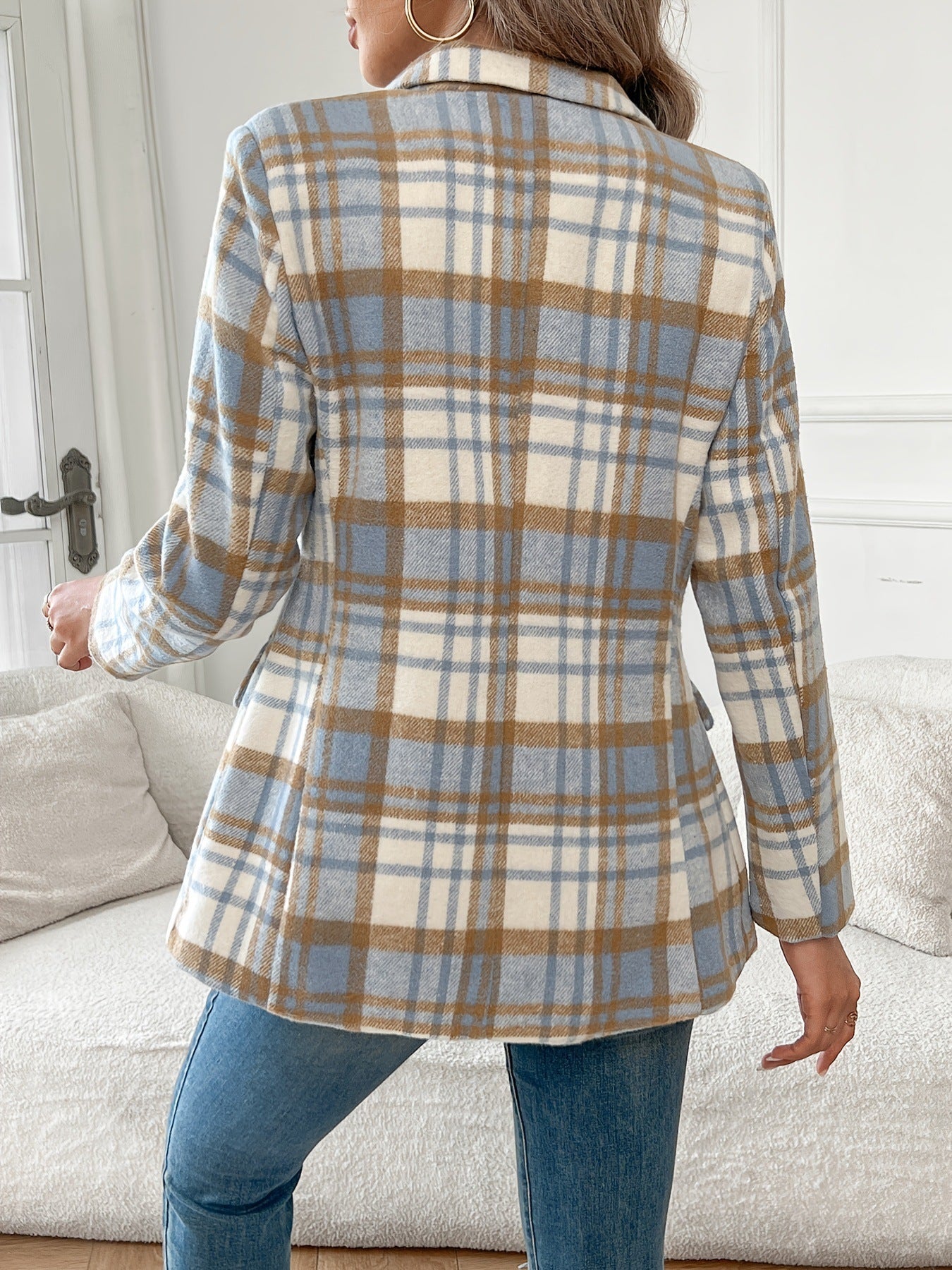 Womens Single Button Elegant Blazer Jackets