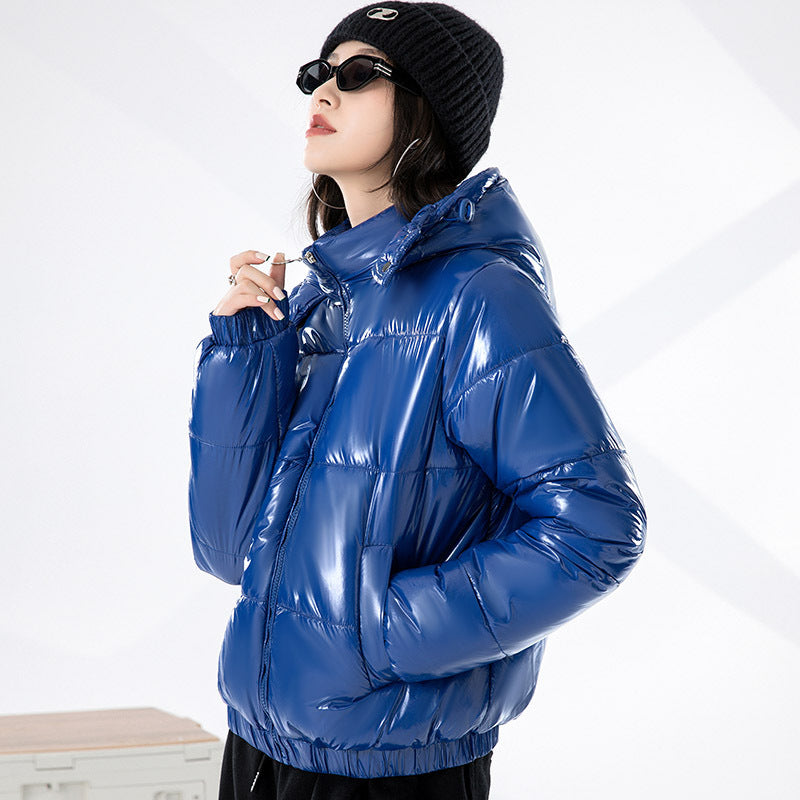 Zippered Patent Puff Coat