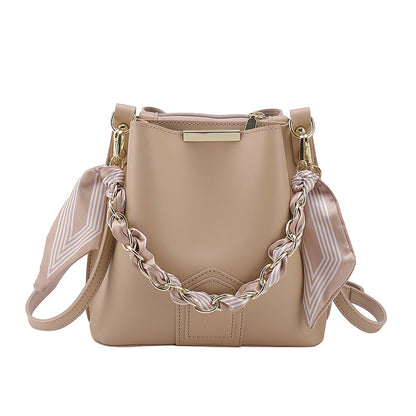 Leather Tote Top Handle Bag With Beading And Ruffles