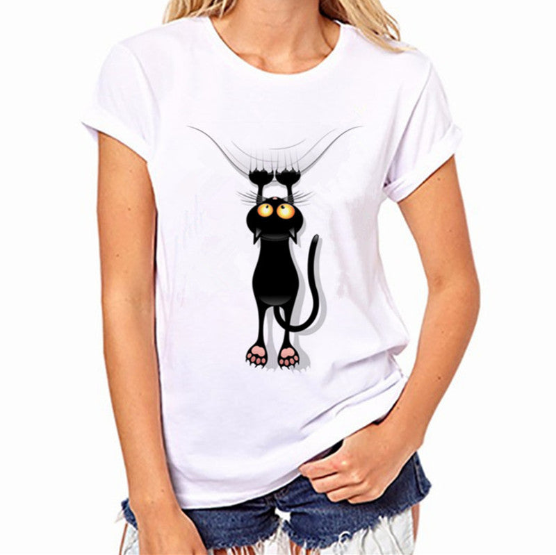 Shocked Cat Says Its Fine Funny Summer T-Shirts For Women