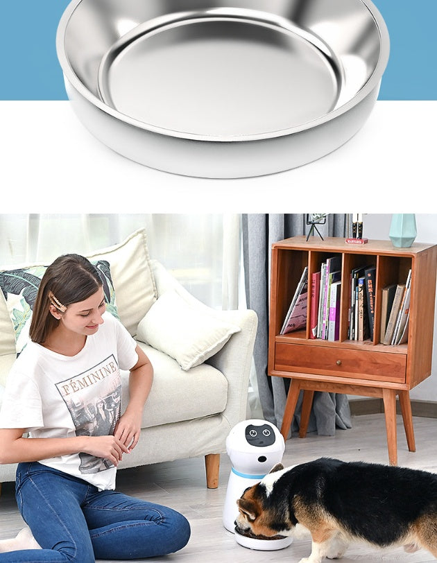 Voice Record LCD Screen Timer Stainless Steel Automatic Pet Feeder