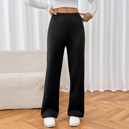 Velvet Ankle Length Cool Elegant Zipper Fly Women Pants