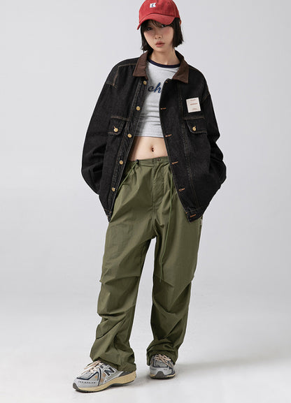 Flap Pocket Button Up Denim Jackets For Women