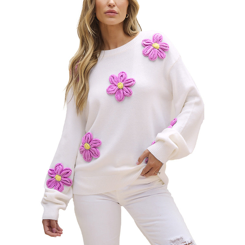 Womens Casual O Neck Knitted Sweaters