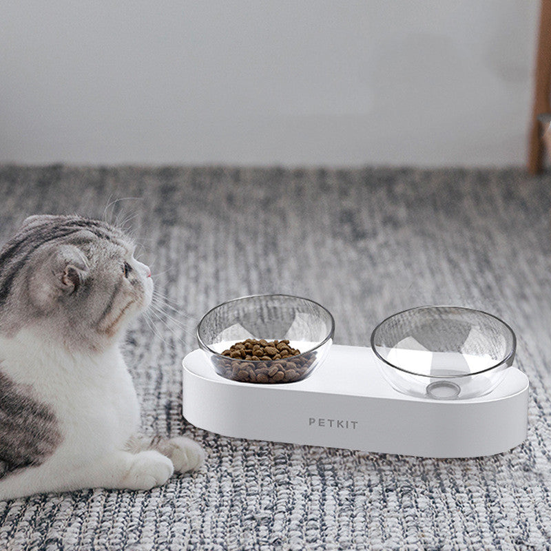 Single Double Set Adjustable Anti Slip Stainless Steel Bowls For Cats Kittens