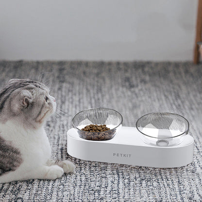 Single Double Set Adjustable Anti Slip Stainless Steel Bowls For Cats Kittens