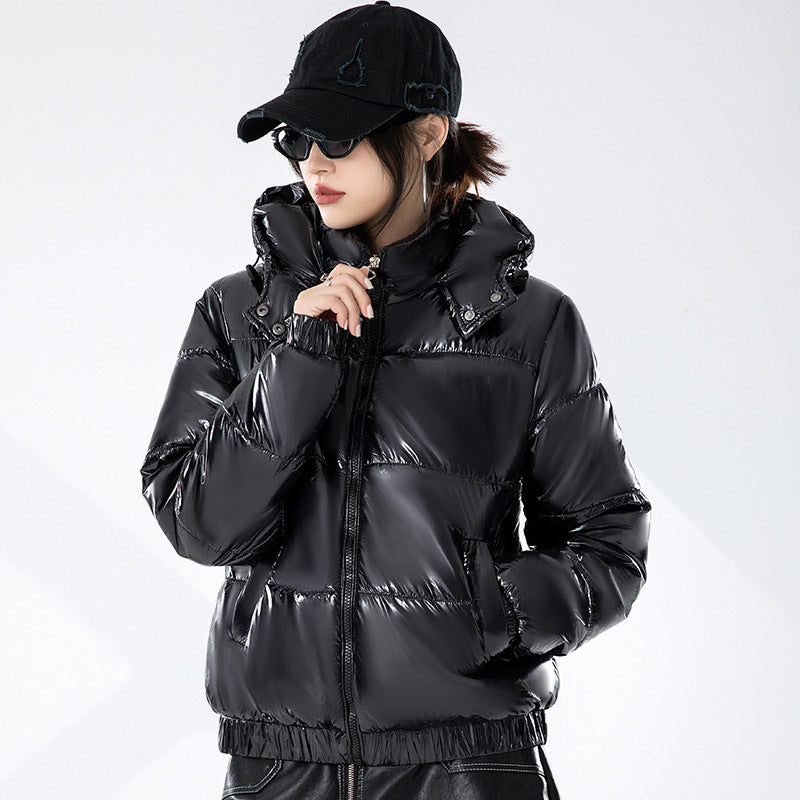 Zippered Patent Puff Coat