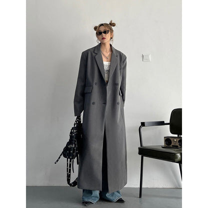 Womens Korean Style Lond Windproof Trench Coat