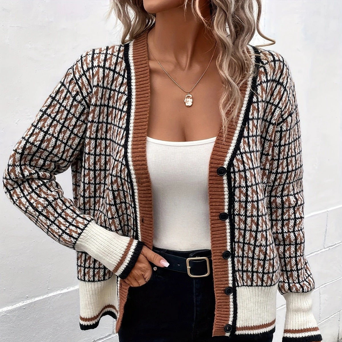 Womens V Neck Oversized Cardigan Sweater