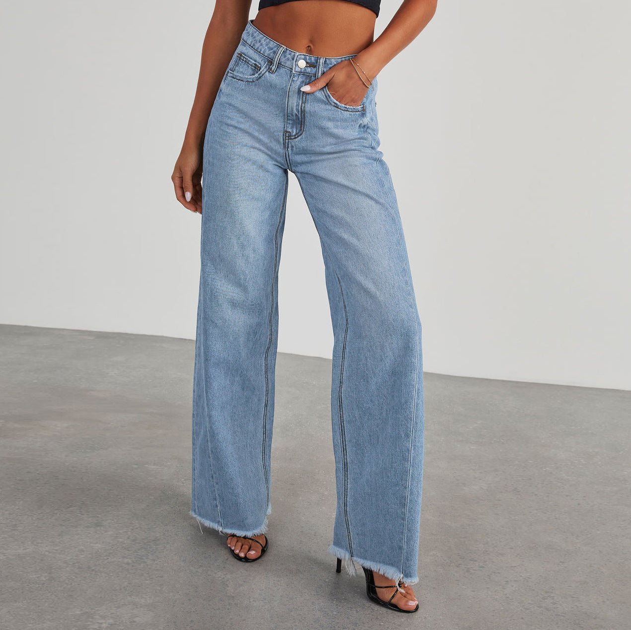 Womens Straight High Waist Jeans