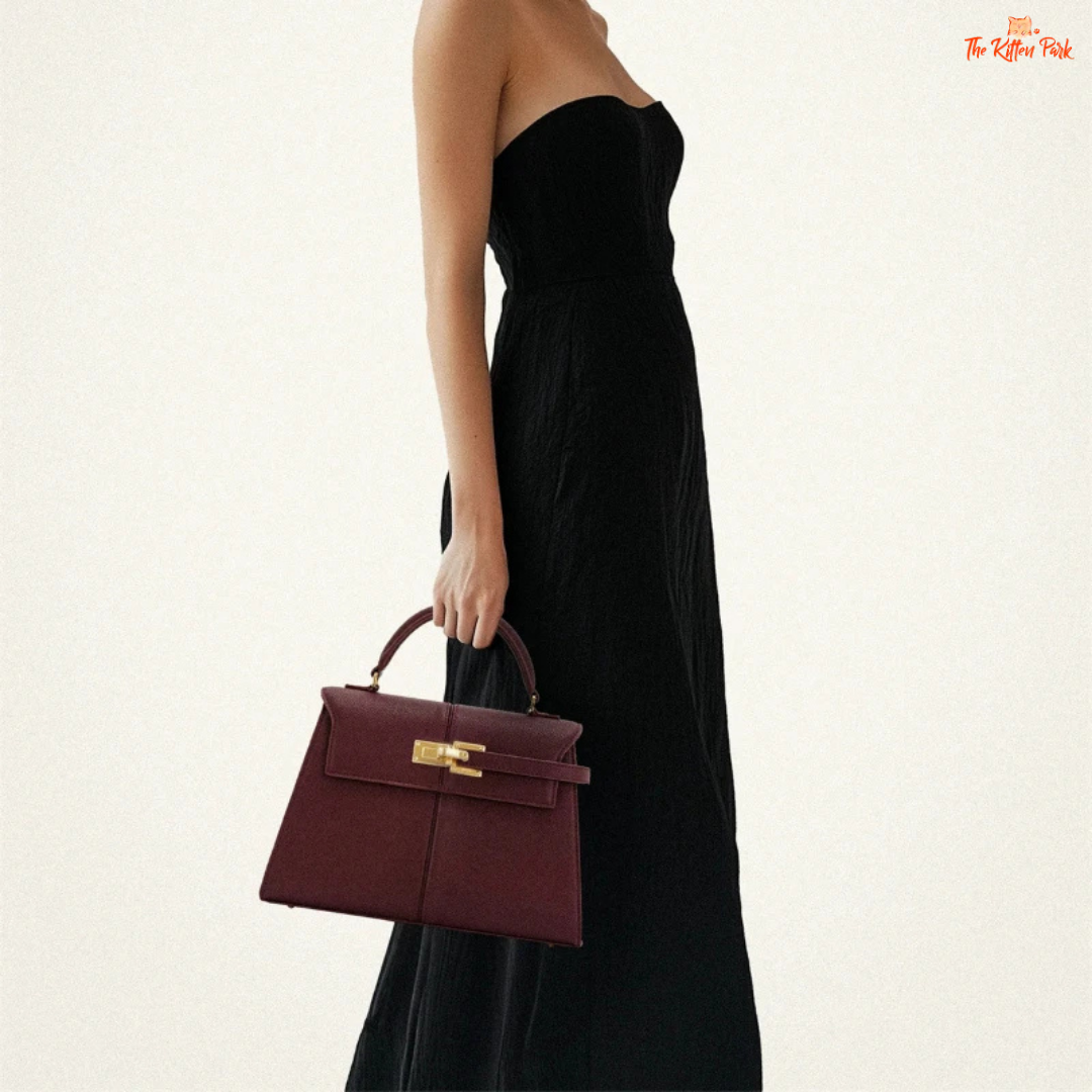 Elegant large square crossbody handbag for women in genuine burgundy leather with a solid classic design, perfect for refined everyday styling.