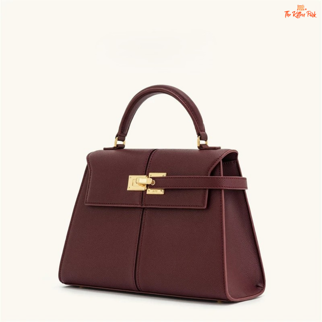 Elegant large square crossbody handbag for women in genuine burgundy leather with a solid classic design, perfect for refined everyday styling.