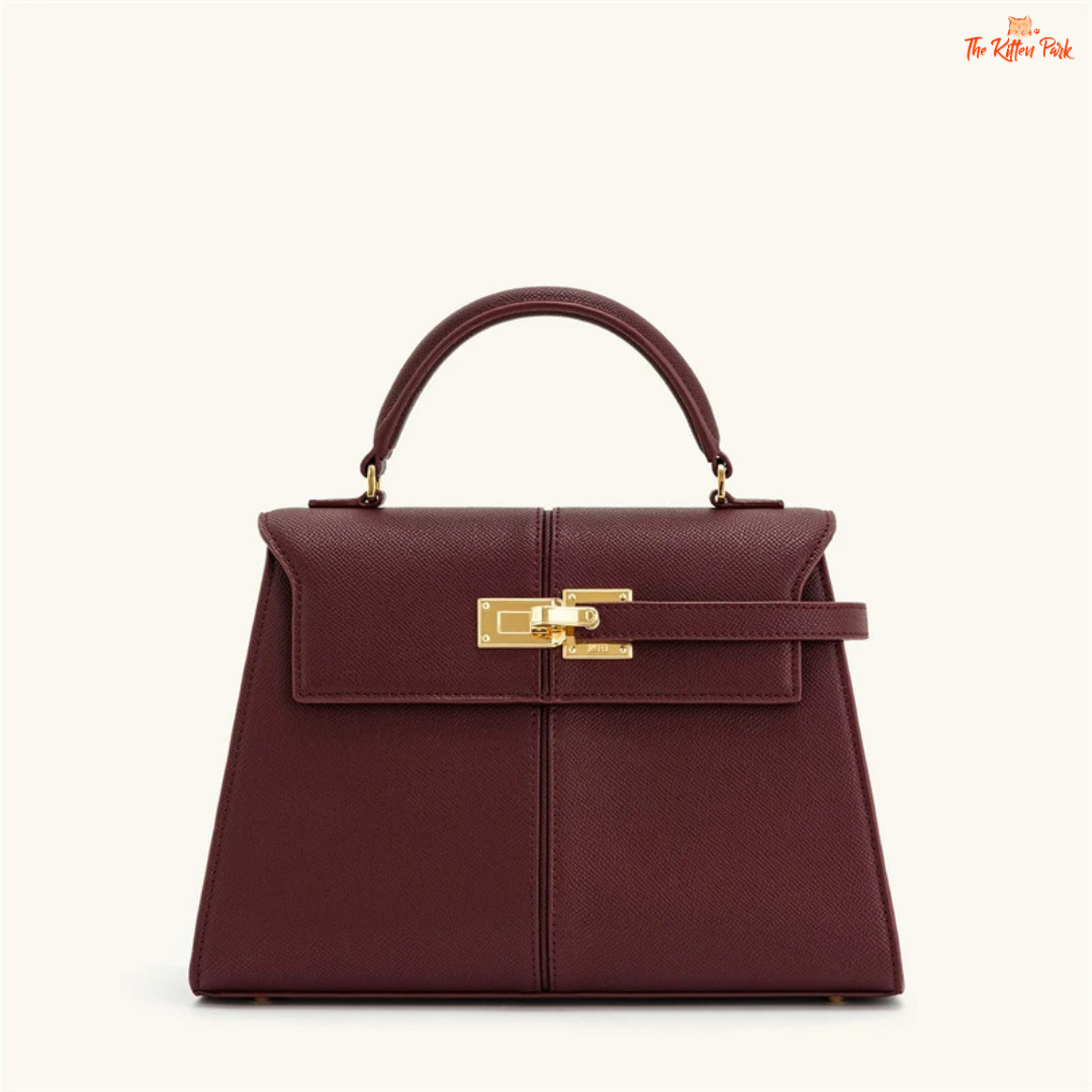 Elegant large square crossbody handbag for women in genuine burgundy leather with a solid classic design, perfect for refined everyday styling.