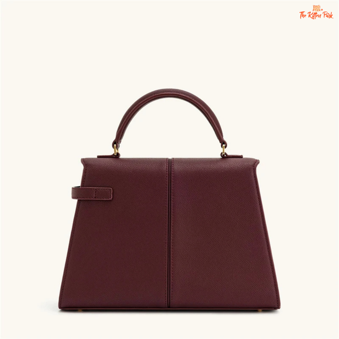 Elegant large square crossbody handbag for women in genuine burgundy leather with a solid classic design, perfect for refined everyday styling.