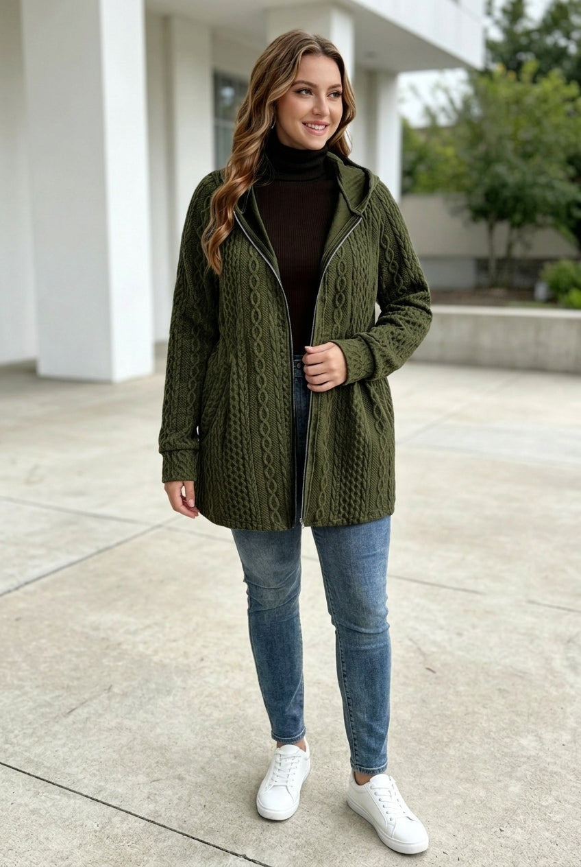 Cozy Season Must-Have: The Cable-Knit Zip Hoodie