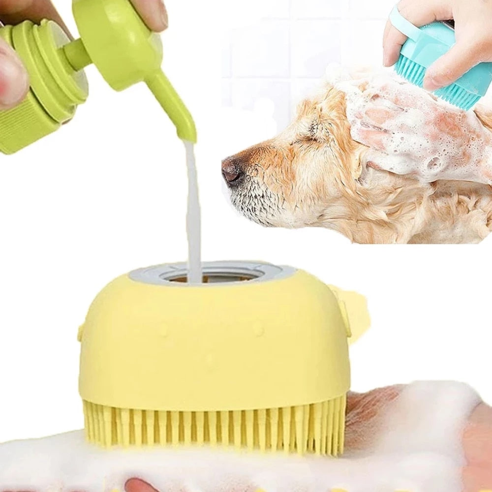 Dog Cat Internal Shampoo Box Bathroom Silicone Massage Comb