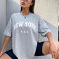 Retro NYC Letter Print T-Shirt