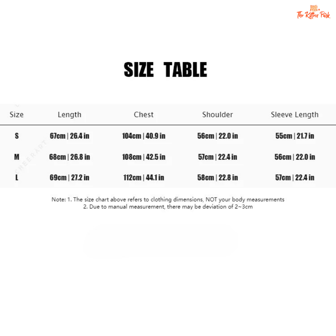 Size chart for clothing with dimensions in centimeters and inches, featuring The North Face logo.