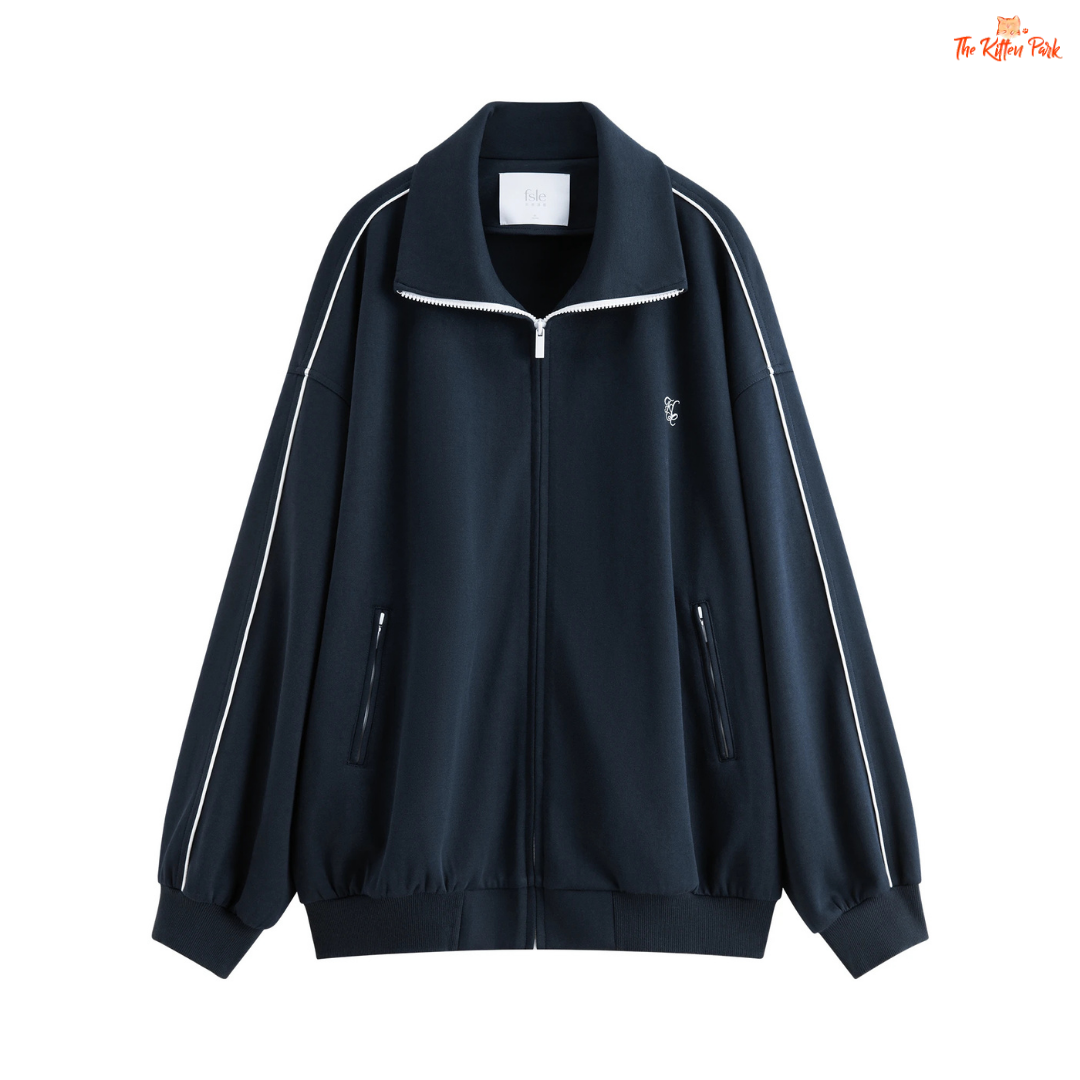 College Style Sweater Suit – Jacket & Pleated Skirt in preppy knit design with long sleeves, solid pattern, and mini A-line skirt for all seasons.