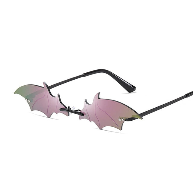 Bat Shaped Rimless Sunglasses