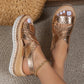 Platform Thick Sole Gold Gladiator Women Summer Shoes
