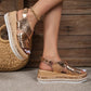 Platform Thick Sole Gold Gladiator Women Summer Shoes
