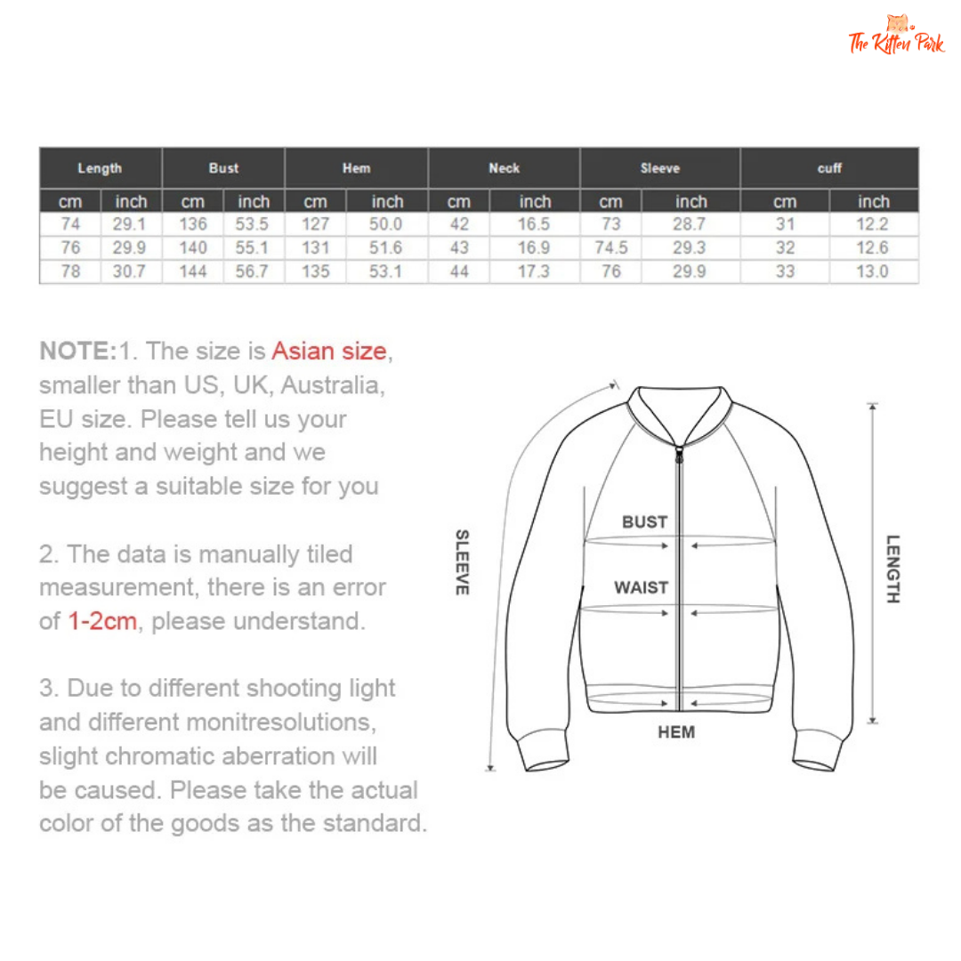 Measurement chart for a hoodie with size guide and brand logo.