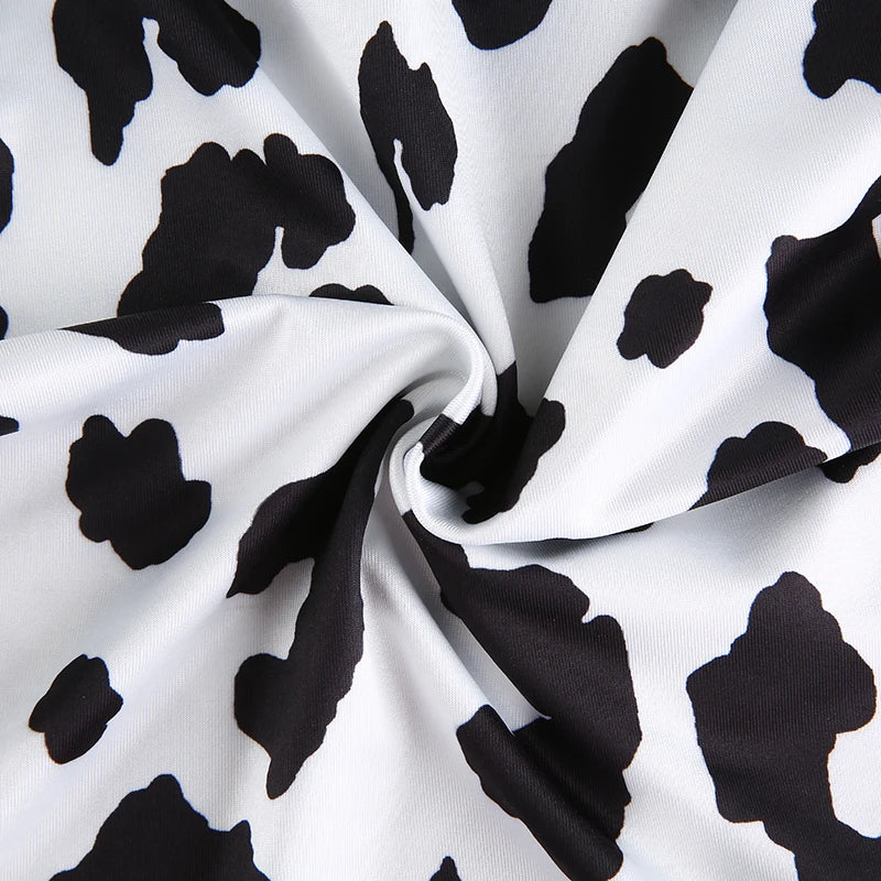 Cow Print Fashionable Crop Top