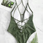 Emerald Elegance High Cut Swimsuit