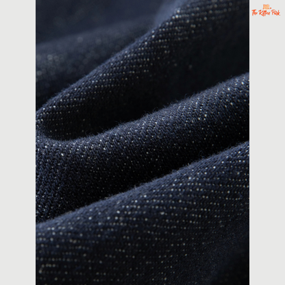 Handmade Crocheted Collar Denim Jacket – Sweet & Cool 2025 Autumn Short Coat